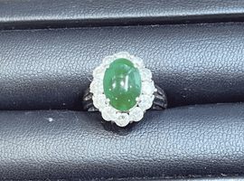 リング:Pt900/翡翠/メレダイヤなど4点