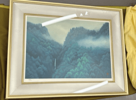 版画:東山魁夷(山峡雨晴)/版画:東山魁夷(夕紅)など2点